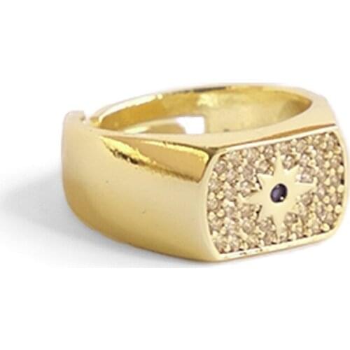 Marjin For Woman Rings Square Desing zircon Stony Gold Colored Adjustable Rings Jewelry Gift Girl Birthday Party Gift