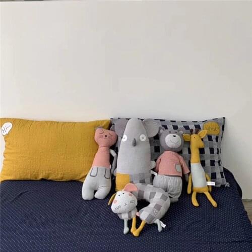 Animals Bear Giraffe Cat Cushion Baby Calm Sleep Pillow Nordic Kids Room Decor Toy Photo Background Toys Home DIY Photo Props