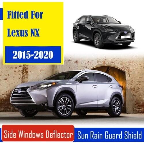 1 Set Chrome Side Vent Sun Shade Window Visors Rain Guard Deflectors For Lexus NX 2015-2020