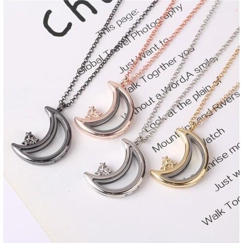 1pc Good Quality Crystal Star Moon Glass Locket Magnetic Open Pendant Necklace