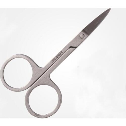 1pcs Professional Stainless Scissor Nails Eyebrow Nose Eyelash Trimmer Epilator Manicure Pedicure Curved Makeup Tool Accessory
