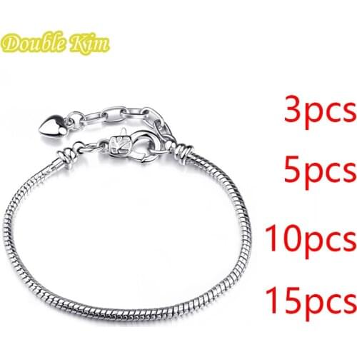 10pcs Lobster Clasp Charms Base Chain Adjustable Copper Sliver Plated Exquisite Bracelets Bangle Fit Women Jewellery Diy Charm