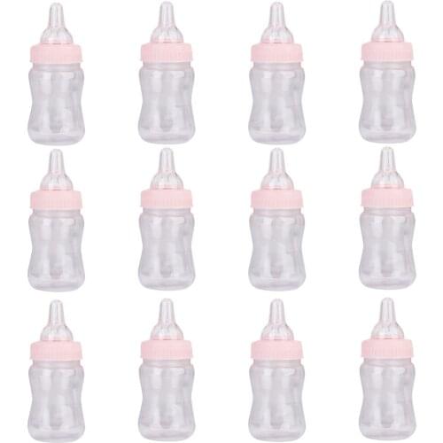 12Piece Baby Bottle Shower Favor,Mini Candy Bottle,Baby Shower Supplies Boy Girl Newborn Baby Birthday Party Decor