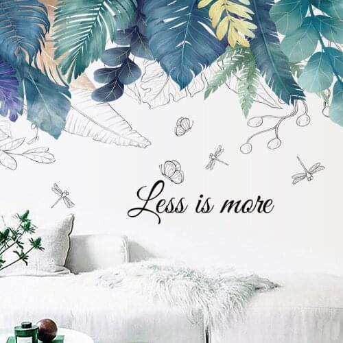 130*56cm Monstera Leaves Wall Stickers Living room Sofa TV Background Wall Decor Plant Stickers for Bedroom Kids room Home Decor