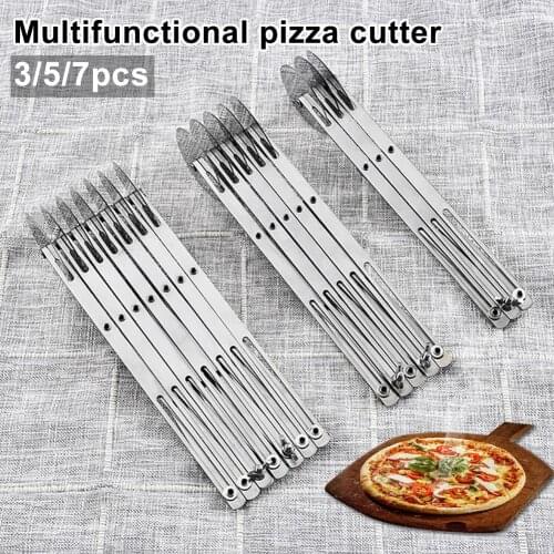 3/5/7 Wheels Dough Divider Pizza Cutter Pasta Knife Flexible Roller Blade Pizza Pastry Peeler Stainless Steel Bakeware Tools