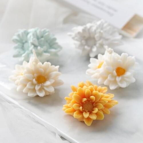 3D Flowers Aroma Candle Mold Sunflower Plaster Craft Silicone Molds For Car Decor Cherry Blossom Candle Mould