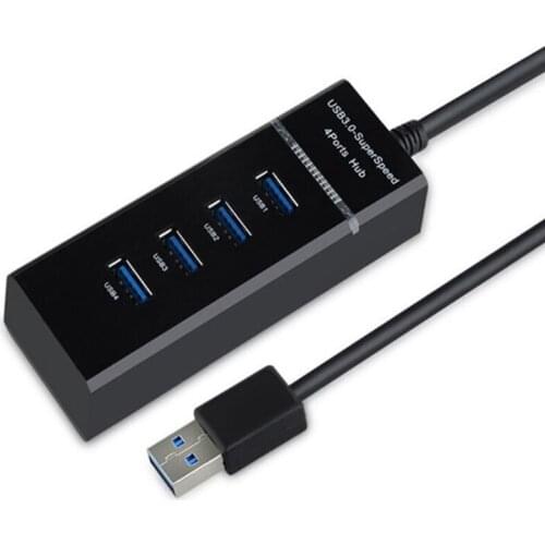 4-Port USB 3.0 Hub Long Cable 12-Inch with Micro-USB Charging Port Data Transfer USB Hub Extender Extension Connector