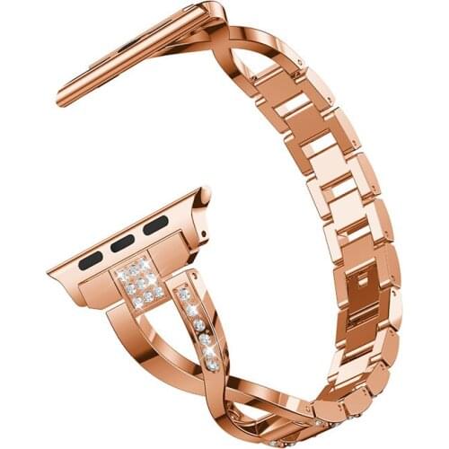 50pcs Luxury Diamond Bracelet for Apple Watch iWatch Series1 2 3 4 Band Rhinestone Stainless Steel Strap for 38mm 42mm Wristband