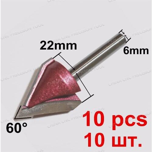 6mm*22mm*60degrees,Freeshipping CNC solid carbide 3D End Mill,tungsten steel woodworking insert router bit,wood tools,3D V Bit