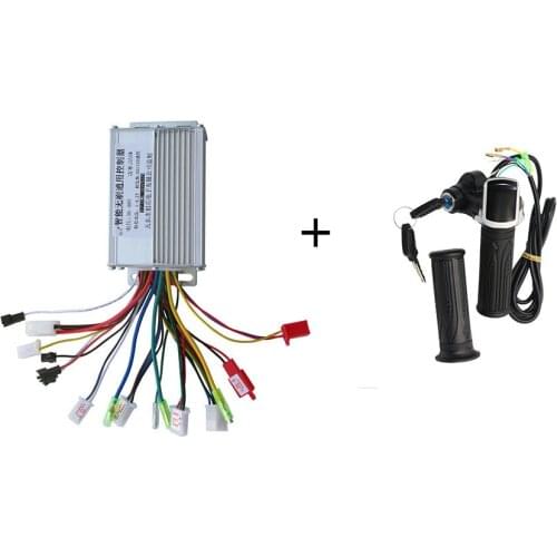 Electric Bike Scooter Accessories Motor Brushless Controller & Throttle Twist Grip 36V/48 350W For Electric Scooter Bicycle Bike