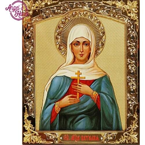 Diy 5D diamond painting cross-stitch religion icon full square diamond mosaic painting diamond embroidery Madonna cross