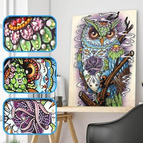 5D DIY Special shaped Diamond Painting Cross Stitch Owl Flower Cross Stich Craft Embroidery Mosaic Kit Wall Painting