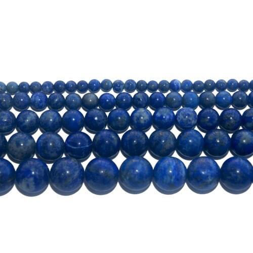 Natural Stone Lapis Lazuli Round Loose Beads 4 6 8 10 12 MM Pick Size For Jewelry Making Charm DIY Bracelet Necklace Material