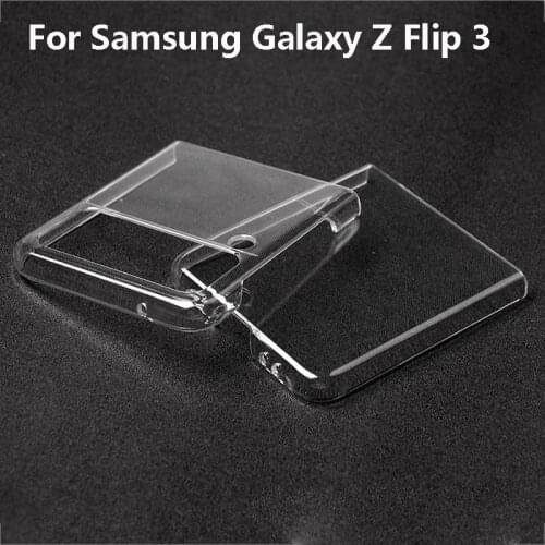 For Galaxy Z Flip 3 5G Mobile Phone Case Hard PC Anti-drop Anti-scratch Back Bumper Transparent Clear Folding Protective Cover