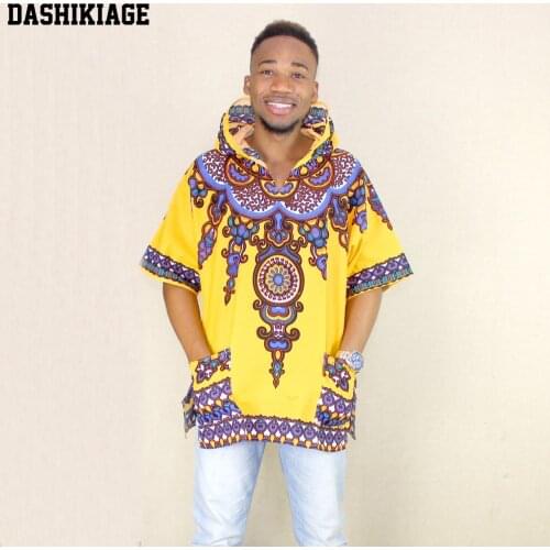 Dashikiage Men's T-shirts With A Hood