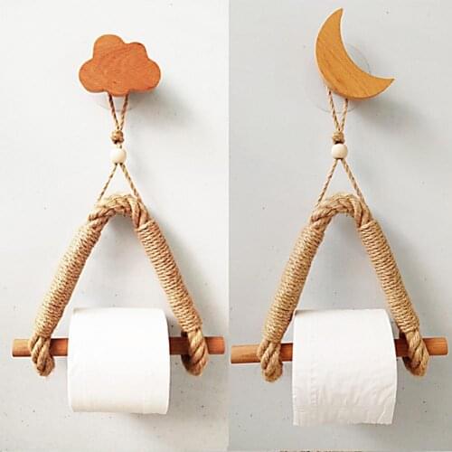 Decorative Paper Holder Tissue Rack Linen Rope Towel Hanging Holder for Bedroom Bathroom