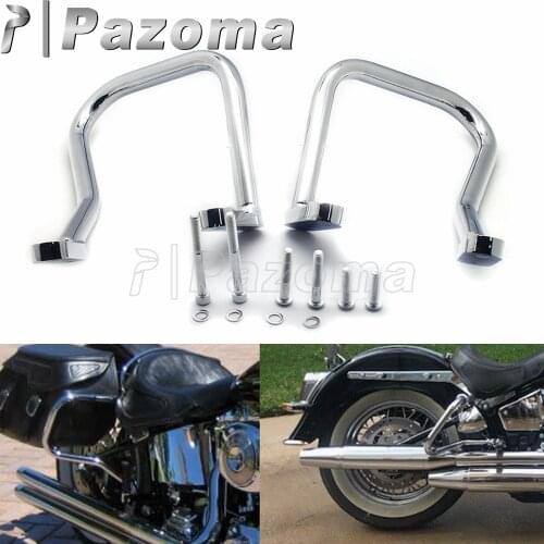 Motorcycle Chrome Saddlebag Guard Steel Rear Crash Bars For Harley Softail FLHC FLHCS Heritage Classic FLHC 114 FLHCS 2018-2020