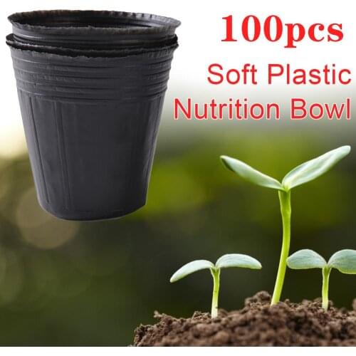 100Pcs Different Sizes Flower Plant Pot Plastic Nursery Flowerpot Seedlings Planter Containers Set Bottom Hollow Nursery Pot Gar