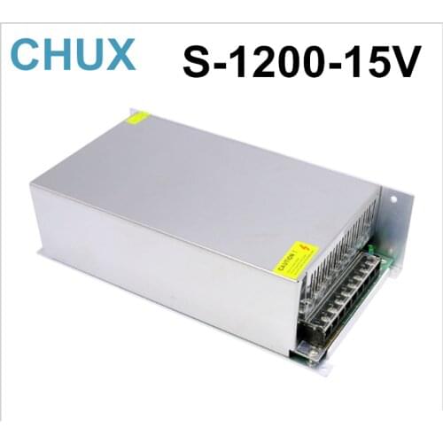 1200W 80A 15V Switching Power Supply 220v 110v Ac to 15v Dc Power Supply for Cnc Cctv Led Light Free Shipping