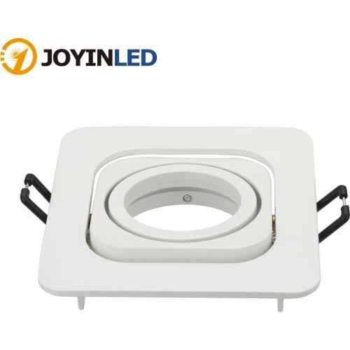 Square White Silver Adjustable Recessed Spotlights Light Fixture Frame LED GU10 MR16 Bulb Commercial Aluminum Lamp Fittings