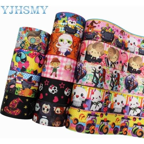 L-20827-869,1-1/2"(38mm),10yards Halloween series Thermal transfer Printed grosgrain Ribbons,bow cap DIY Clothing accessories