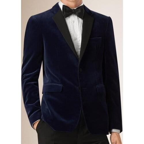 Mens Velvet Blazers Custom Made Slim Fit Navy Blue Velvet Blazer Men, Bespoke Velvet Blazers For Men,Mens Velvet Suit Jacket