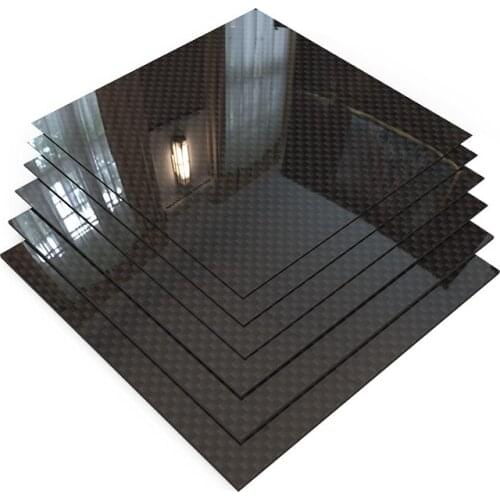 400mm X 500mm Glossy Surface 3K Carbon Fiber Sheet Plate Panel 2.5mm to 6.0mm High Composite Hardness RC Model