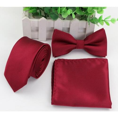 Strip Colorful Neck Tie Set For Men Slim Necktie Bowtie Handkerchief Suit Ties Cravat Butterfly Corbatas