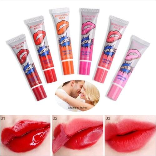 6 Colors Amazing Moisturizer Lip Gloss Waterproof Makeup Lip Stick Long Lasting Liquid Lipstick Tint Tear Pull Lipgloss T0296