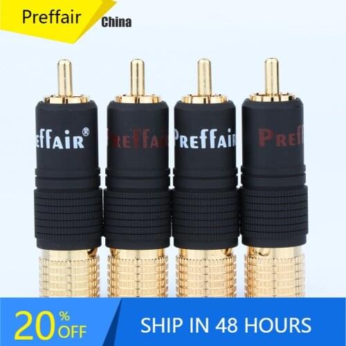 Preffair R1747 24K Gold Plated Screw Locking RCA Plug Audio Cable Speaker Connector Lockable adjustable