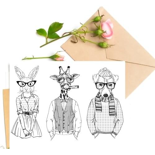Rabbit / Giraffe / Dog Clear Stamps For DIY Scrapbooking/Card Making Stamps Fun Decoration Supplies