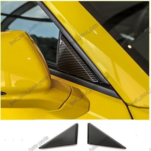 ABS Carbon fiber Window Front Triangle Mirror Bracket Trim Fit for Chevrolet Camaro 2017 2018