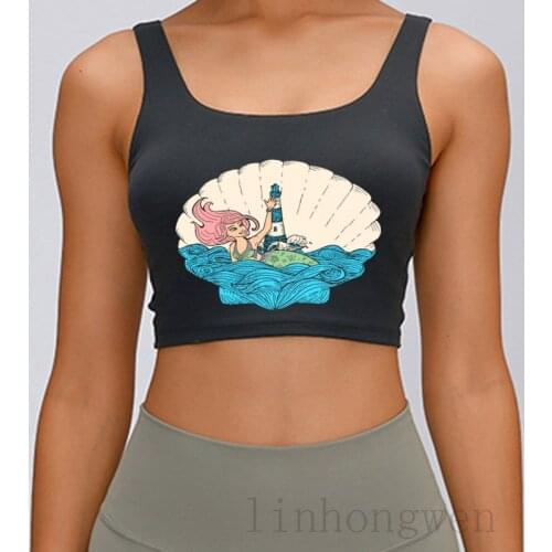 Mermaid Fantasy Ocean Vintage Tank Top Graphic Outfit Spring Autumn Comical S-XXL Natural Printing Tops Vest