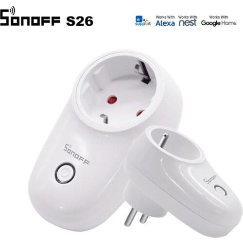 Sonoff S26 WiFi Smart Socket Wireless Plug Power Home Switch Work With Alexa Google Assistant IFTTT US/UK/CN/AU/EU P