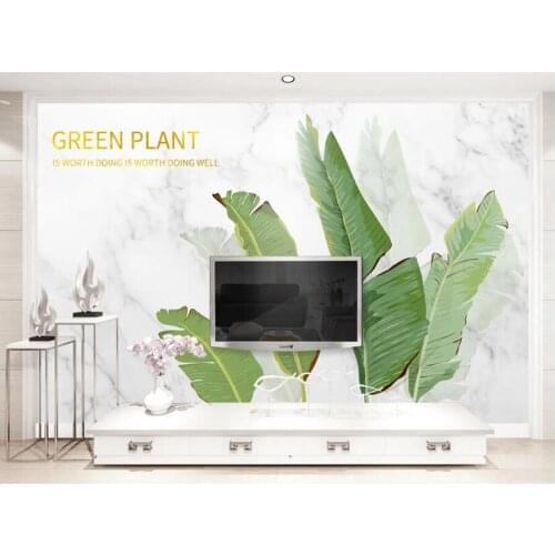 Modern Nordic hand drawn tropical plants banana leaf 3d wallpaper mural,living room tv sofa wall bedroom wall papers home decor