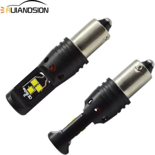 2 x Super Bright AC/DC 12-24V 2016 chips BA9S T4W BAX9s H6W BAY9S H21W LED Bulbs Canbus Reverse Parking Reading side Bulbs