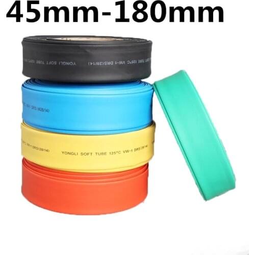 1meter 2:1 Black 45mm 50mm 60mm 70mm 80mm 90mm 100mm 120mm 150mm 180mm Heat Shrink Heatshrink Tubing Tube Wire Sleeving Wrap kit