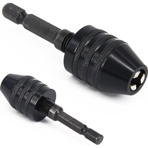 0.3-6.5mm Impact Driver Keyless Drill Bit Chuck Adapter Converter 1/4 Hex-Shank