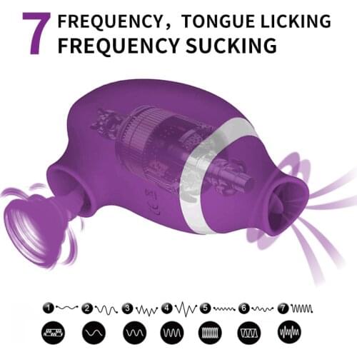 Sucking & Licking Clitoris Vibrator Double Stimulation Adorime Nipples Clit Sucker Tongue Blowjob Cunnilingus Sex Toys for Women