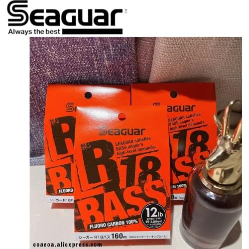 New Seaguar Japan R18 BASS Fluoro Carbon 100% 12lb 160M Carbon Fiber Pesca Fishing Lines For Bass Anglers