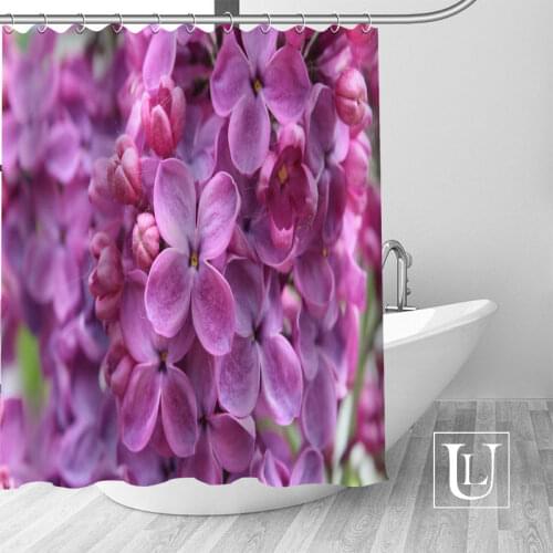 Lilac Flowers Shower Curtains Custom Design Creative Shower Curtain Bathroom Waterproof Polyester Fabric