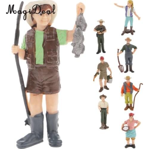 1Pc Realistic Male Farmer People Figurine Model Action Figure Children Kids Toy Collectible for Home Bar Desk Decoration 4Kinds