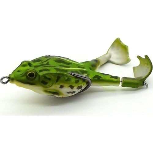 1pcs 10cm/16g Double Propeller Frog Soft Bait Silicone Floating Outdoor Fishing Bionic Lure Lure Simulation Fishing Lure