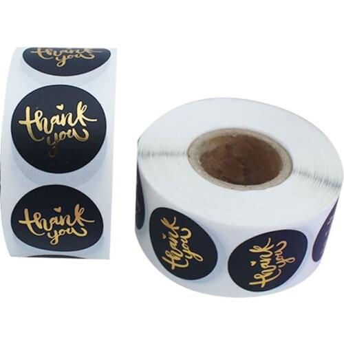 100-500pcs Pink Labels Thank you Sticker Round Wedding Stickers for Gift decor Envelope Sealing label Stickers Stationery 1 inch