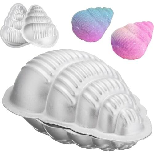 2pcs 95*110mm DIY Conch Shape Aluminum Bath Bomb Mold Mould Homemade Crafting