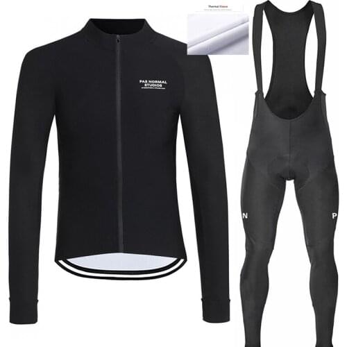 2021 PNS Mens Winter Thermal Fleece Cycling Sets Cycling Suit Bike Jersey Bicycle Set Clothing Long Sleeves Maillot Ciclismo