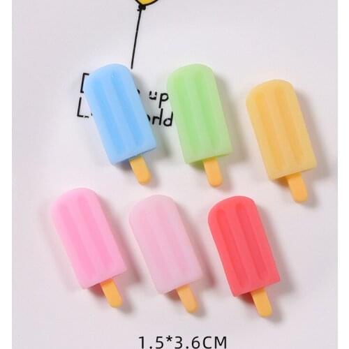 3Pcs Colored Ice Cream Resin Flatback Patch Jewelry Making DIY Decoration Phone Case Decoration Patch Hairpin Accessories
