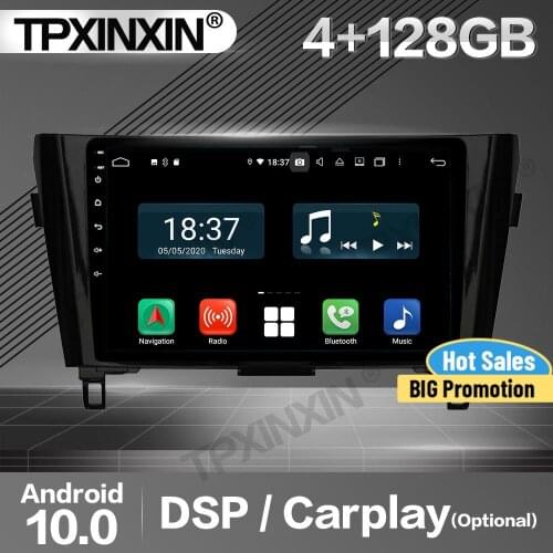 4+128G Carplay Car Radio 2 Din Stereo Receiver Android For Nissan X-TRAIL Qashqai 2014-2018 2019 2020 GPS Player Audio Head Unit