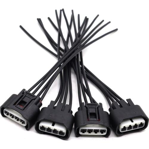 4PCS OEM # AM-3046640711 Ignition Coil Pigtail Connector 4 Hole 15CM for Toyota for Lexus for Pontiac for Chevy Repair Harness