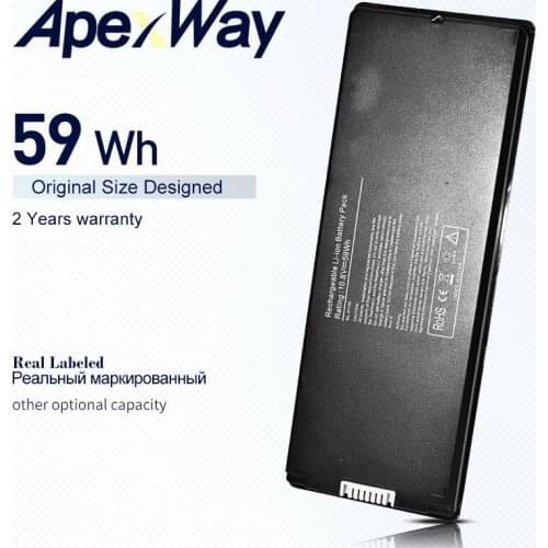 Apexway Black Laptop Battery for Macbook 13" MAC A1185 A1181 MA566FE/A MB881LL/A 10.8V 59WH